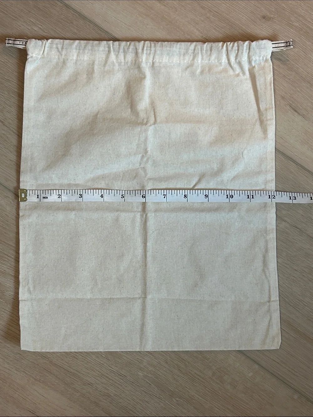 Set of 2 New Tory Burch Cream Canvas Dust Bag - 12”x15 and 14”x18